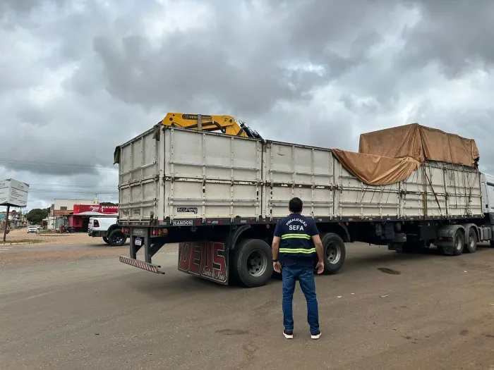 Fiscais de receitas da Sefa apreendem guindaste hidráulico e 78 cabeças de gado
