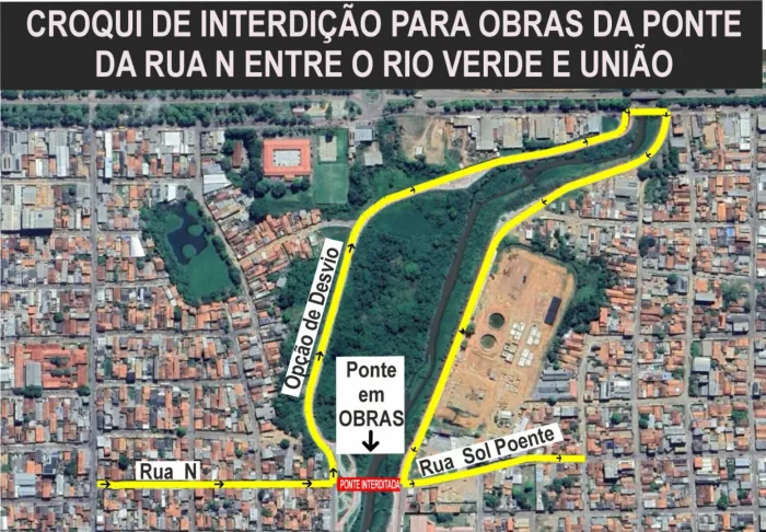 Atenção para as vias alternativas durante a reconstrução da ponte da rua Sol Poente em Parauapebas