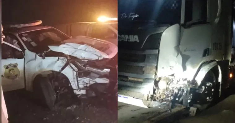Carro da Polícia Científica que transportava corpo colide com carreta na PA-275, em Curionópolis