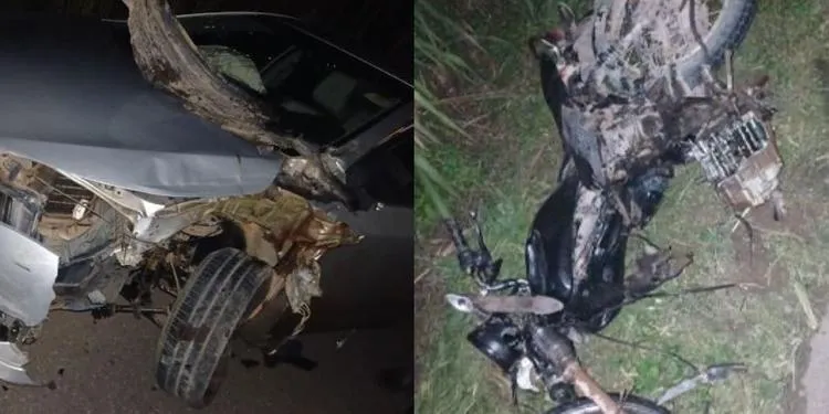 Colisão entre carro e moto deixa homem gravemente ferido na PA-150, em Tailândia