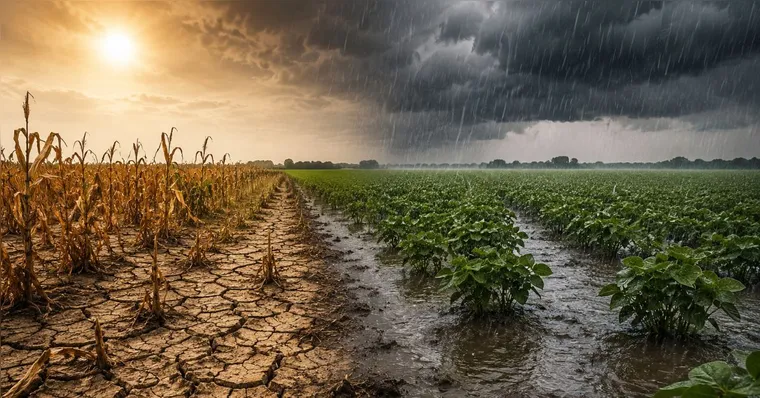 A previsão é que as chuvas oriunda do El Niño pode afetar o setor do agronegócio | Imagem gerada por IA/ChatGpt
