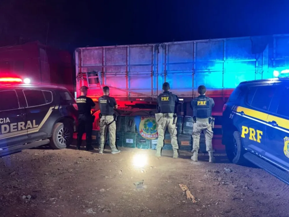 Ação integrada resultou na apreensão de grande quantidade de droga em Xinguara Foto: Divulgação/PRF