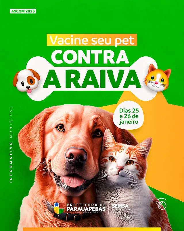 Parauapebas intensifica Campanha de Vacinação Antirrábica para Cães e Gatos